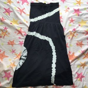 polyester based material dress, ends right before the knees, super light